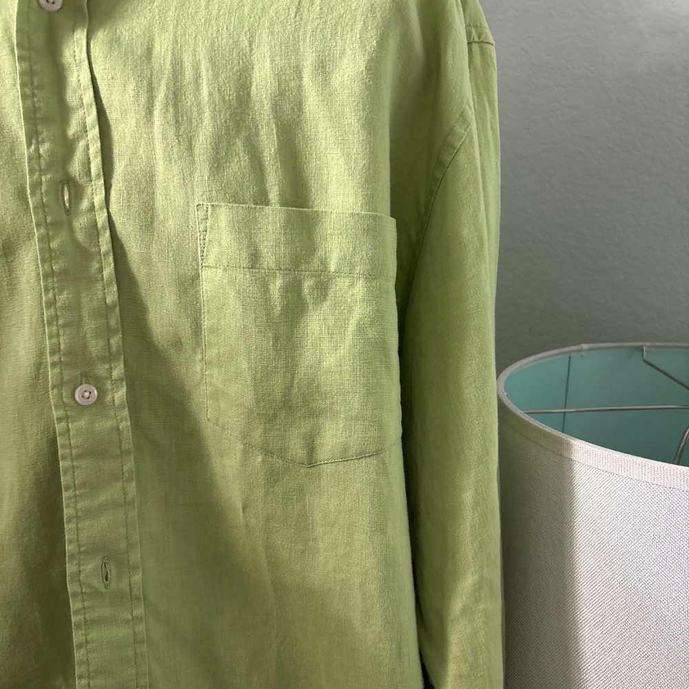 Men’s Cezani 100% Washable Linen Shirt Sz L - Picture 2 of 6